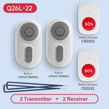 Caregiver Pager Wireless Nurse Call Buttons for Elderly Monitoring SOS Alert System Portable Alarm Call Bell for Nursing Home