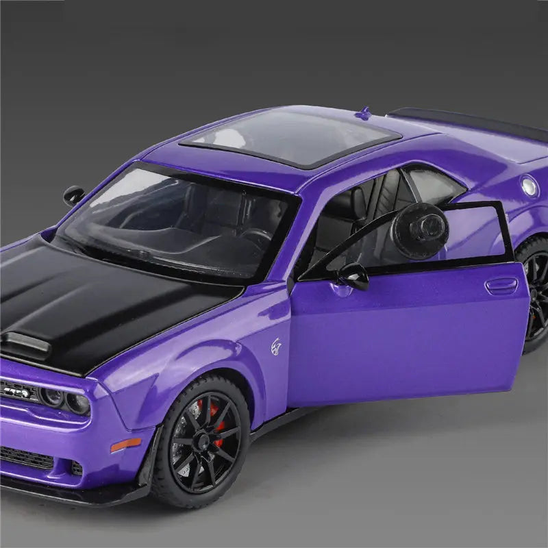 Spray Version 1:24 Challenger SRT Hellcat Alloy Super Sports Car Model Diecast Metal Track Racing Car Vehicles Model Sound Light