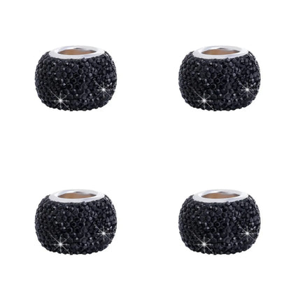 Universal Crystal Rhinestone Car Seat Headrest Ring Collars Decor Charms Diamond Bling Car Interior Accessories For Women Girls