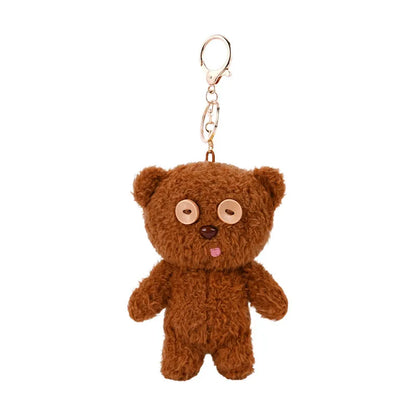 Minions & TIM Bear Classic Plush Keychain, Cute Cartoon Keyring for Bag Backpack, Soft Stuffed Doll Charm