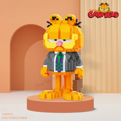 Out of print BALODY Garfield Mini Blocks SpongeBob Smurfs Figures Collection Building Toy DIY Bricks for Kids Present Toy Gift