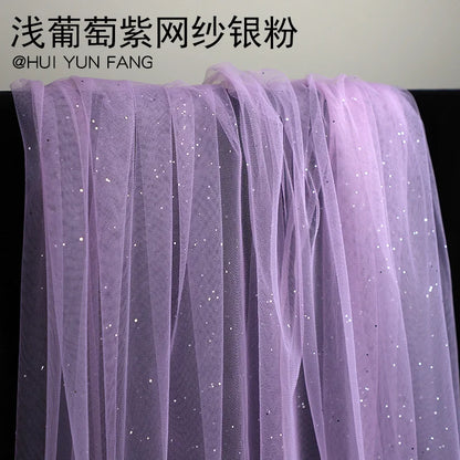 Gold Tulle material black encryption soft Tulle spray silver glitter Tulle wedding dress home decoration fabric