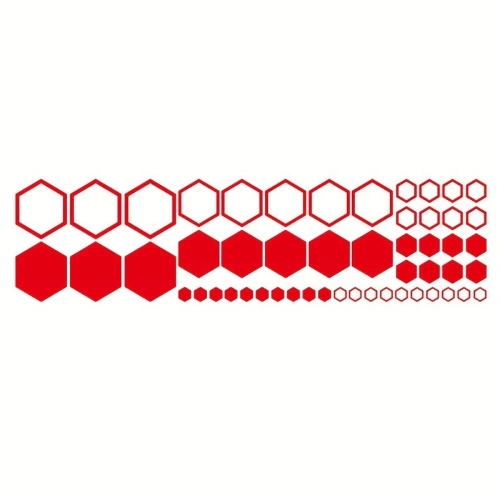 52pcs Honeycomb Auto Vinyl Decals Large and Small Combination Hexagonal Stickers DIY Car Body Cool Styling Open Style Decoration