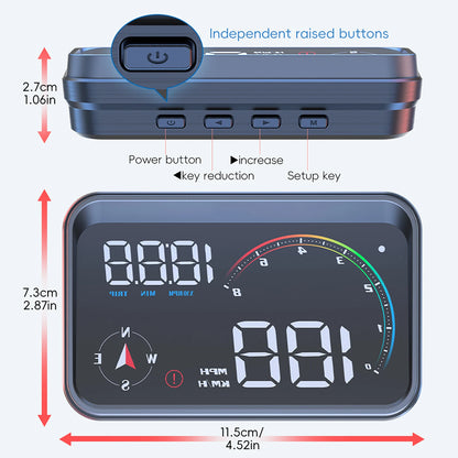 Car Head Up Display OBD2 HUD+GPS Computer Speedometer Modification Car Speed Displays System