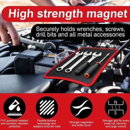 Magnetic Tool Pad Flexible Storage Mat Workshop Auto Repair Tool Holder Nut Screw Driver Wrench Quick Organize Suction Board