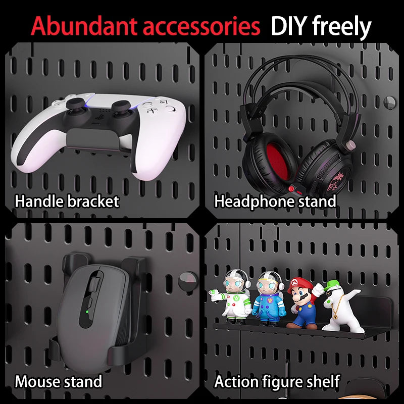 Home Furniture Storage Pegboard: Desktop Standing Height-Adjustable Storage Rack, Also for Displaying Decorative Figurines