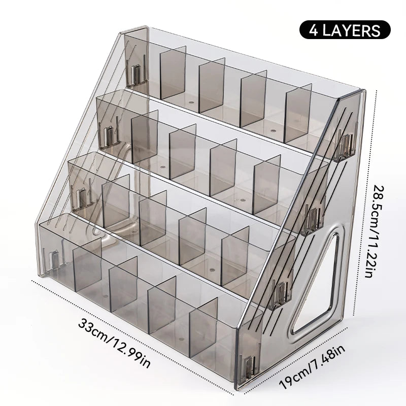 Clear Acrylic Nail Polish Display Stand Multi-layer Plastic Storage Rack UV Gel Shelf Quick Install Cosmetic Manicure Storage