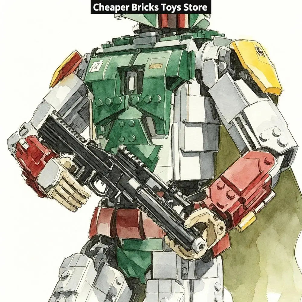 Cheaper Green Desert Gunslinger  Anime Characters Building Blocks Gift Assembling Toy Model for Friends 1544PCS
