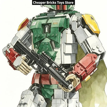 Cheaper Green Desert Gunslinger  Anime Characters Building Blocks Gift Assembling Toy Model for Friends 1544PCS