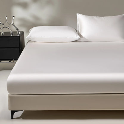 1PC Mulberry Silk Fitted Sheet Natural Silk Bed Sheet Queen King Size Bed Cover Customized Size Luxury High-End Silk Bedding