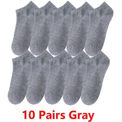 10/30/50 Pairs Summer Boat Socks For Men Non-slip Silicone Invisible Cotton Socks Breathable No-Show Slippers Sport Ankle Socks