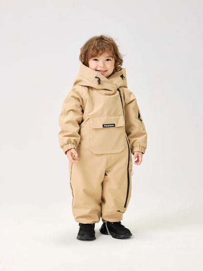 LILIIGIRL 2025 Winter Baby  Clothes Warm Fur Lining Boys Snowsuit Windy Proof Baby Ski Rompers Kids Girls Jumpsuits  2-5Y