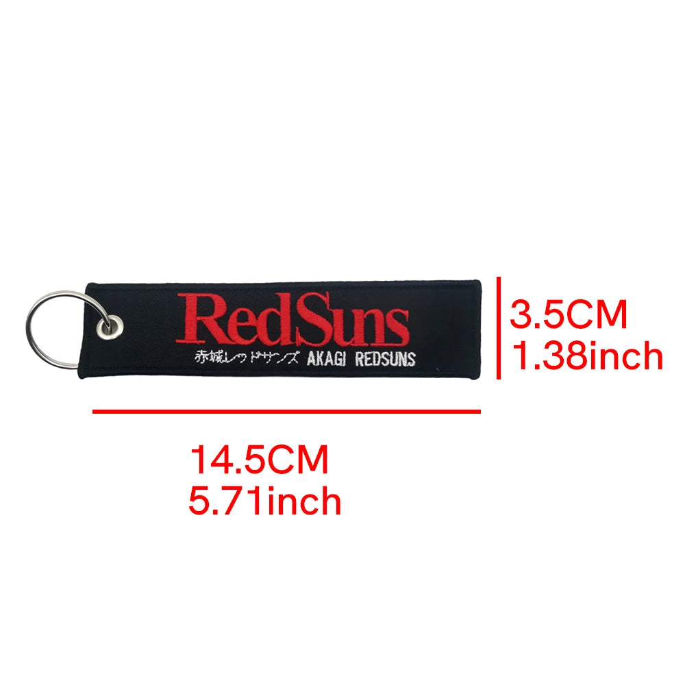 JDM Embroidery Keyring Car Keychain Key Tag Lanyard Refit Gift Red Sun Racing Drift King Motorcycle Key Chain Accessories