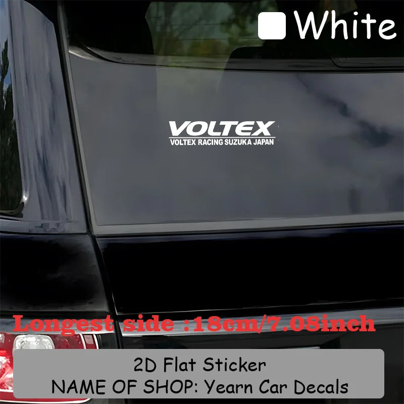 Clear Background Voltex Suzuka Racing Waterproof Decal Black White Auto Vehicle Window Decor Sticker 1PC