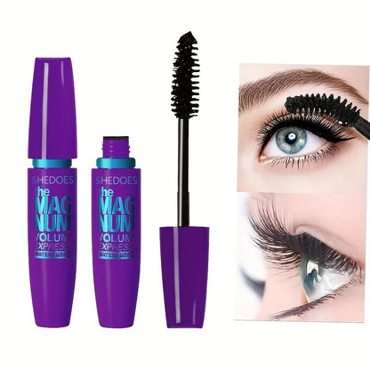 1pc  Black Mascara Thickening, Lengthening, Curling, Waterproof Liquid Fiber Mascara
