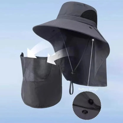 Men's Summer Fishing Hat Wide Brim UV Protection Cap for Outdoor Sports Climbing Lightweight Sun Hat Fishing Cap