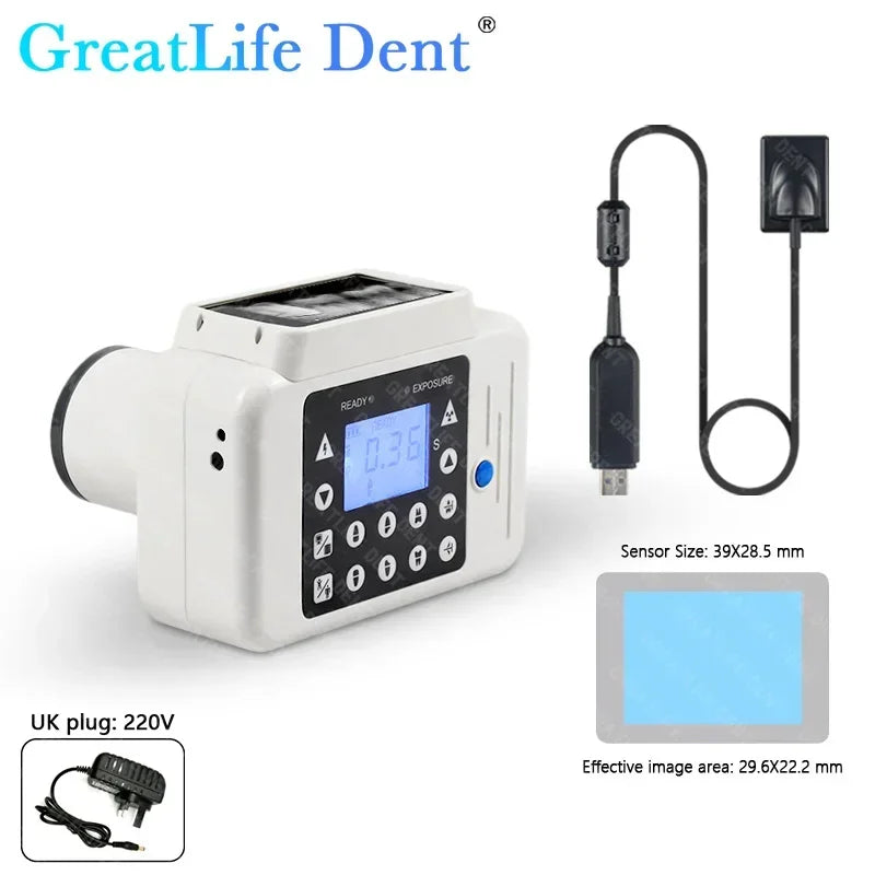 Mexico ES UK In Stock GreatLife Portable Dental X-ray Machine Veterinary Pet X Ray Unit with Built-in Dental Sensor Digital Rvg