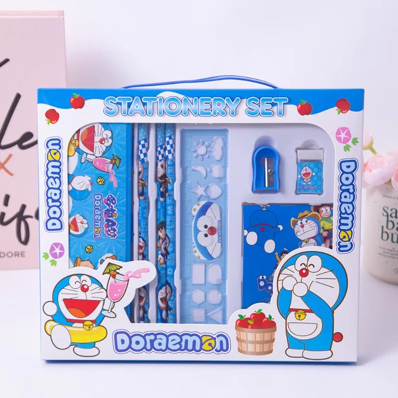 Doraemon Anime Merchandise Student Stationery 8Pcs Set Pencil Combination Primary School Student Learning Stationery Wholesale