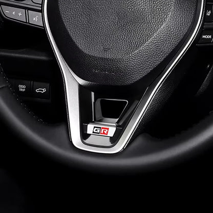 Car Steering Wheel Decoration Fit For GR Corolla 2019-2021 RAV4 2020 Auto Steering Wheel Panel Sequins Cover Bottom Trim Sticker