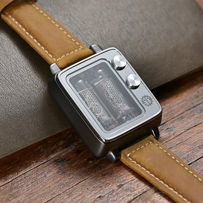 NEW NEONWORKS BACKTOFUTURE 2 Nixie Tube Digital Watch: Sapphire Glass, 9-Color Backlight, USB-C Wireless Charging