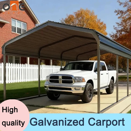 Heavy Duty Metal Galvanized Steel Carport Extra Large Canopy Shelter Customized For Dual Vehicle RV Outdoor Car Storage Yard