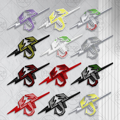 Car Sticker Lightning Scorpion Logo 3D Decal Grille Body Side Badge Rear Trunk Emblem For 500 595 Abarth Punto 695 124 Spider
