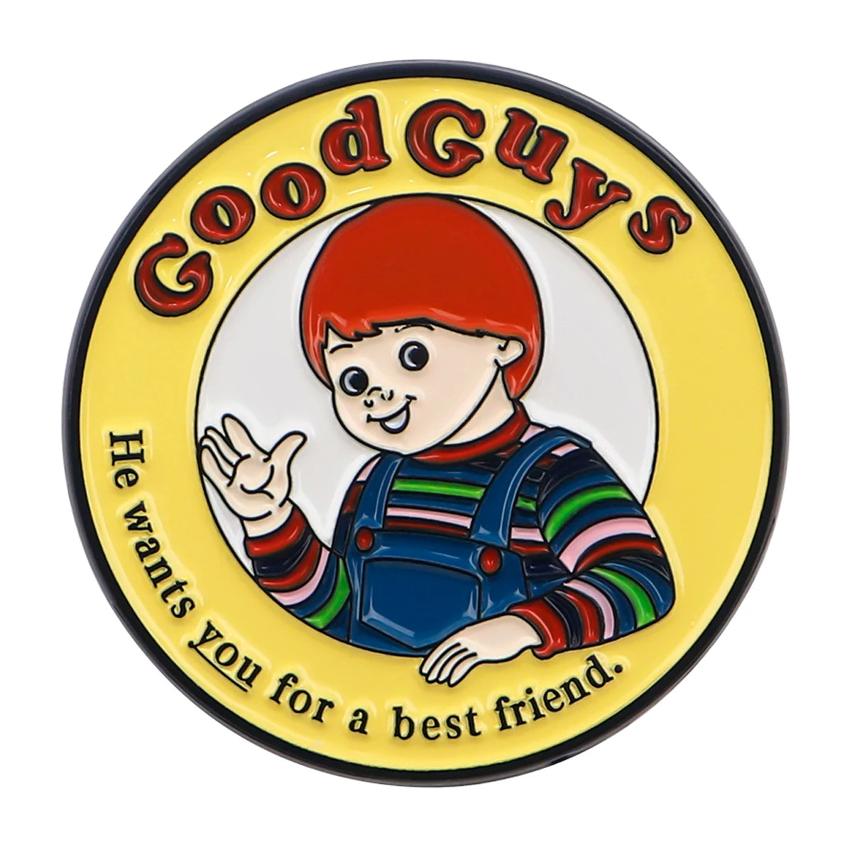Good Guys Enamel Pin Horror Movie Badges on Backpack Brooches For Women Lapel Pin Halloween Jewelry Cosplay Accessories Gifts