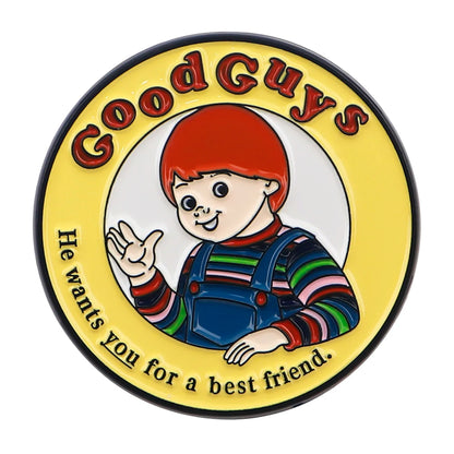 Good Guys Enamel Pin Horror Movie Badges on Backpack Brooches For Women Lapel Pin Halloween Jewelry Cosplay Accessories Gifts