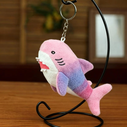 Shark Plush Keychain Blue Grey Purple Mix Kawaii Stuffed Animal Toys Backpack Charm Boys Girls Kids Unique Design Birthday Gifts