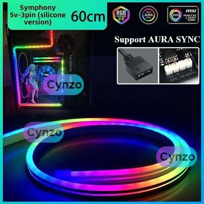 ARGB 5V 3pin MOBO Flexible Light Strip Synchronous for ASUS Chassis Motherboard Decorative LED Lighting Bar AURA SYNC
