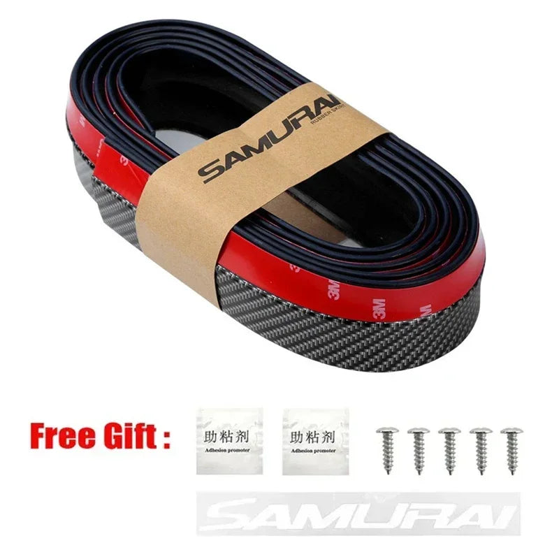Universal Carbon Fiber Front Bumper Lip Protector Scratch Collision Resistant Easy Screw Installation Premium Look for Car Tools
