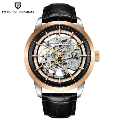 PAGANI DESIGN Business Man Watch Luxury Skeleton Hollow Leather Men's Wristwatch New Mechanical Male Clock Relogio Masculino