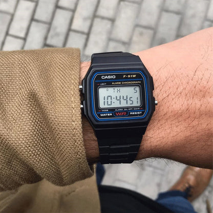 Casio F-91W Series| Digital Sports Watch | 1/100s Stopwatch | Micro-light | 7-Year Battery | Water Resistant | Resin Case & Band
