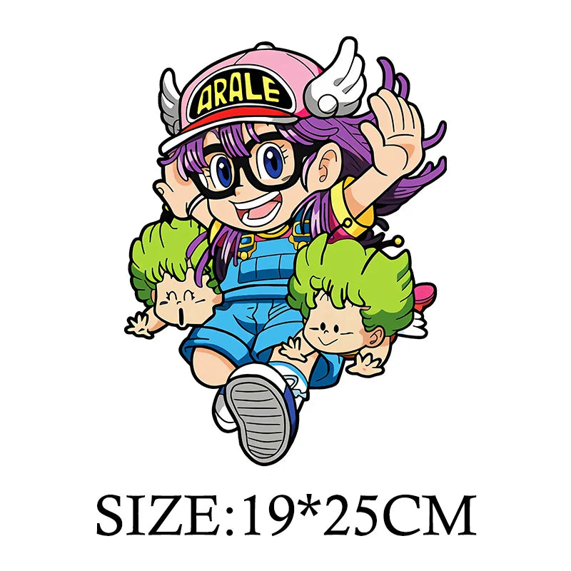 Anime Arale Dr Slump Cartoon Patches for Clothes Heat Transfer Thermal Vynil Stickers DIY T shirt Iron on for Women Appliqued
