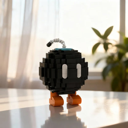 260pcs MOC Mario Bob Omb Super Collectible Display Building Blocks Diy Assembly Set Miniature Collector Desk Toy Gift For Fans