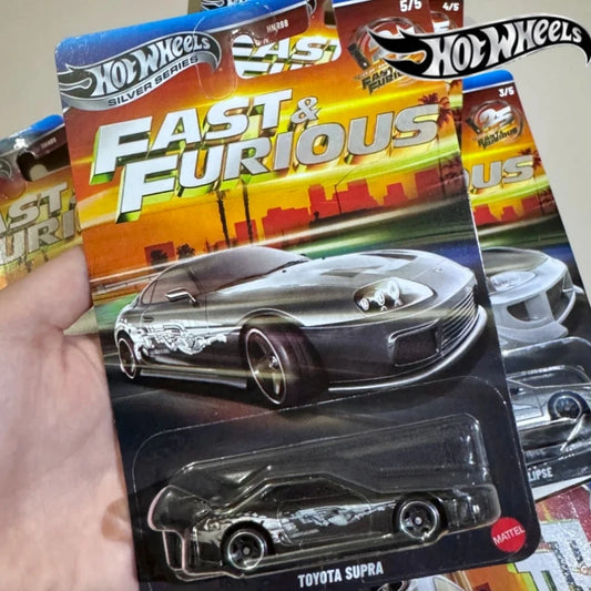 Hot Wheels Silver Series HNR88 Fast & Furious Q 1970 Dodge Charger Toyota Supra 1:64 Diecast Model Car 2026 New Collectible Gift