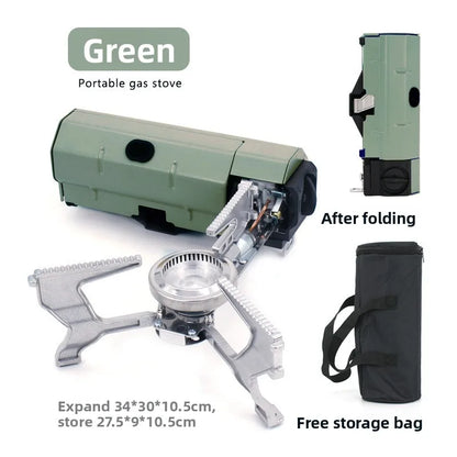 Portable Windproof Cassette Stove, High Power Outdoor Gas Burner for Camping Picnic BBQ Home Kitchen Cooking