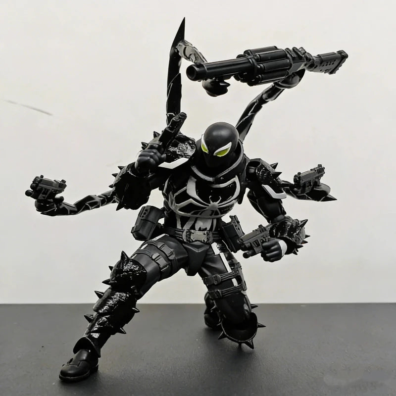 CT 1/12 Agent Venom & Anti-Venom Flash Action Figure Thompson Comic Version Movable Joints Model Ornament Collectible Toy Gift