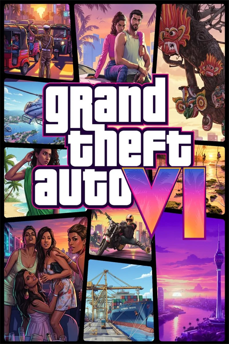 Cool G-Grand The A-Auto Canvas Painting Series 5 6 Hot Game Poster Wall Art Modern Home Boy Bedroom Gaming Room Decor Print Gift