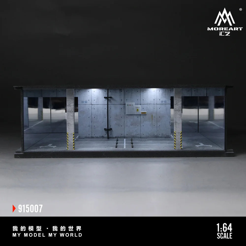 More Art 1:64 Underground Parking Garage Scene Model 07 ,Lighting Parking Lot Diorama For Display&Collection&Gift