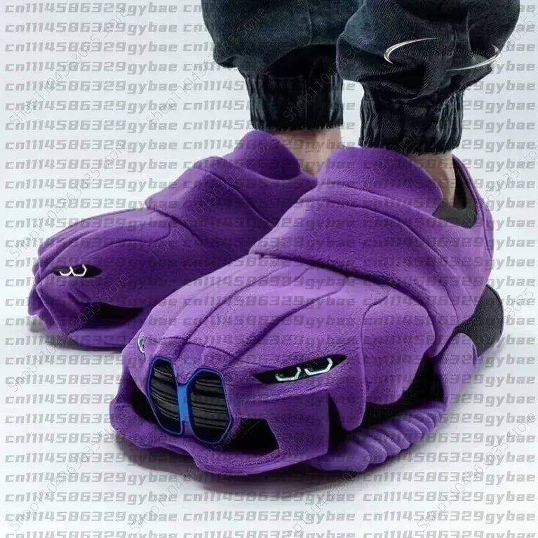 2026 Fun Vehicle Shape Car Plush Slippers For BMW Slippers Stuffed Shoes Women Men Valentine's Day Gifts Indoor House Zapatillas