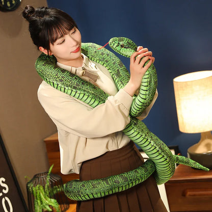 110-300cm Cute Snake Plush Toy Realistic Python Boa Cobra Soft Stuffed Animal Snake Halloween Decoration Boyfriend Birthday Gift