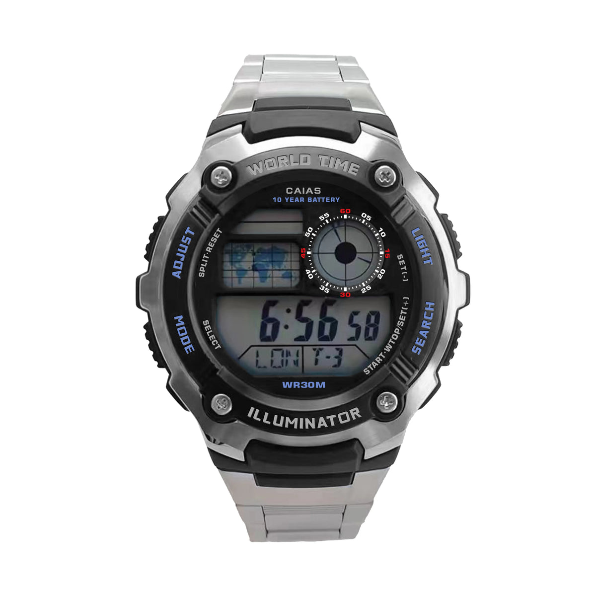 Original shock Watch unisex sports electronic watch full function LED display alloy world time oak series