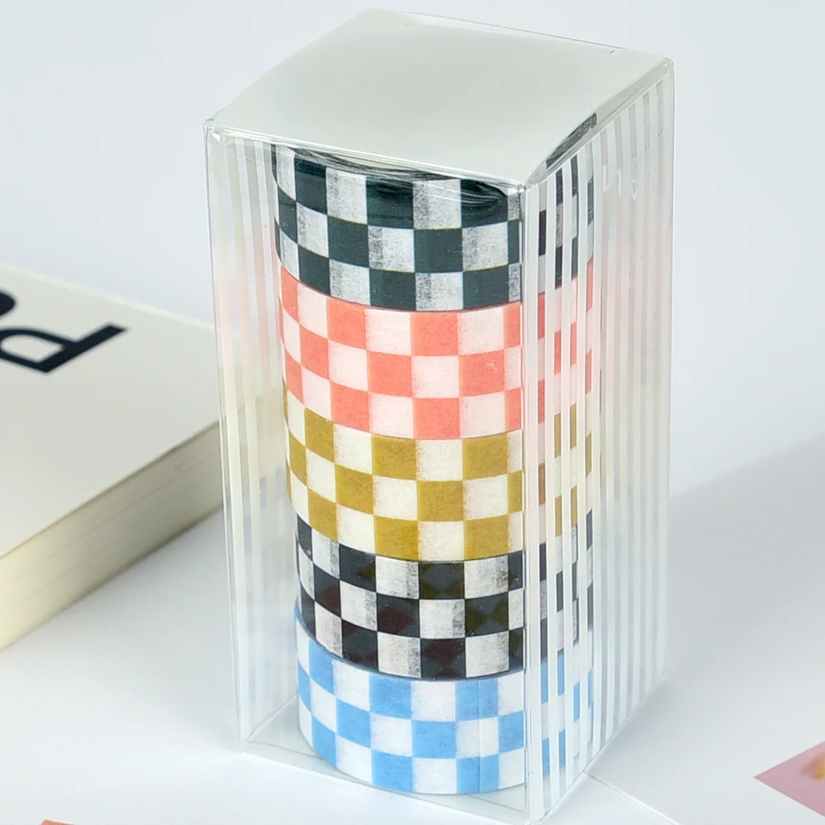 Black and White Grid Tape Creative Grid Lines Color Basic DIY Bookkeeping Decorative Material Stickers Washi Tape Kawaii 3M