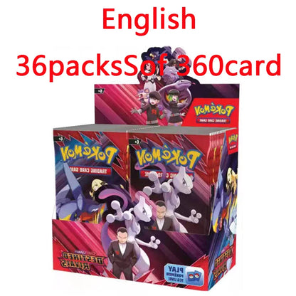 360Pcs English French Spanish Carta Karten Pokem Cards Sun Moon Evolutions Booster Box Collectible Tradiner Card for Child