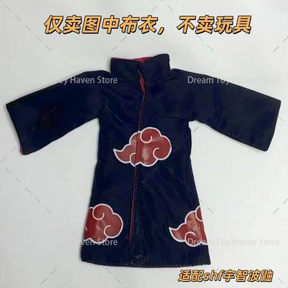 SHF 1/12 Scale Soldier Cloak Naruto Uzumaki Gown Sasuke Uchiha Jacket Ninja Martial Arts Uniform For 6Inch Action Figure Dolls