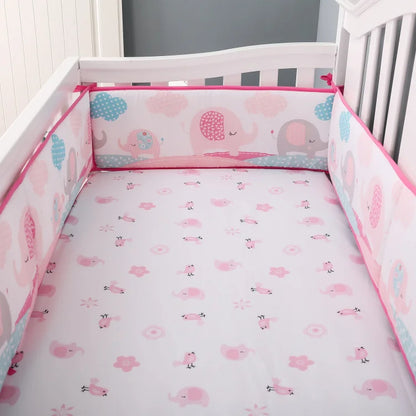 Crib Rail Cover Set and Baby Crib Liner  Baby Bumperless Crib Cot Protector Infant Bebe Bedding Set