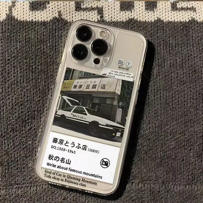 INS Hot Initial D JDM AE86 Phone Case For iPhone 17 16 15 11 12 14 13 Pro Max Mini X XS XR 7 8 Plus Air SE4 17E Silica Covers
