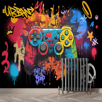 Milofi Custom 3D Wallpaper, Mural, Graffiti, Colorful Painting, Game Console Background Wall Decoration Painting