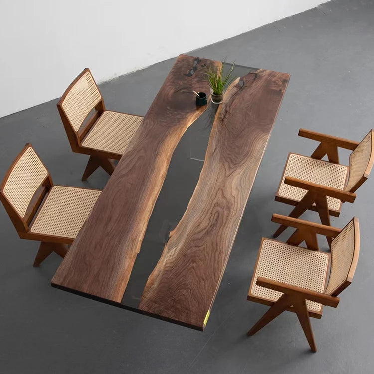 Waterfall epoxy resin wooden coffee table rosewood coffee table live edge epoxy resin coffee table